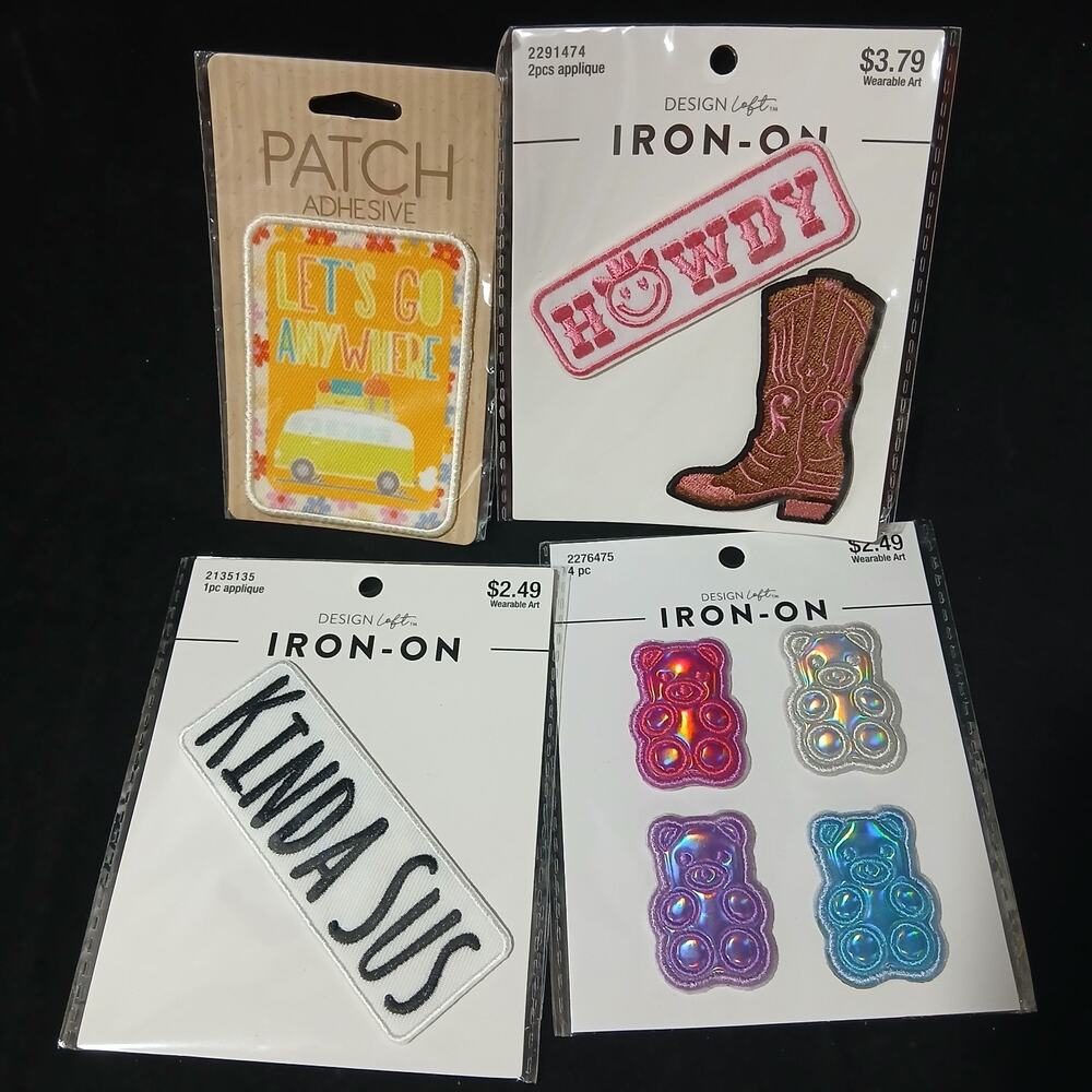 Girly Patches Applique Sewing Iron On Patches New Lot Of 4